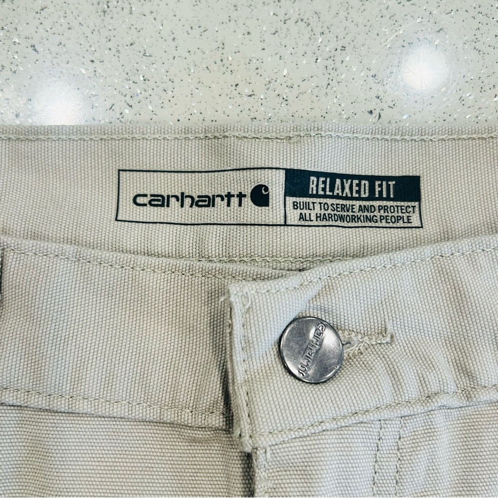 Carhartt Men’s Rugged Flex Relaxed Fit Canvas‎ Work Shorts, Tan, Size 48 - Picture 9 of 16